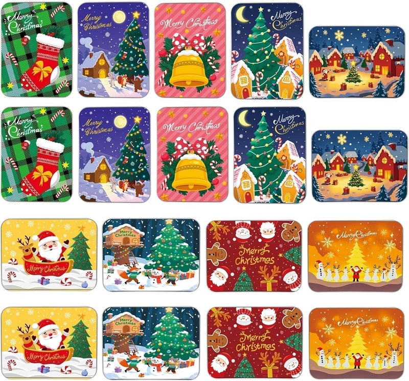 Hoceium 20PCS Christmas Gift Card Holder Boxes with 9 Xmas Designs for Party Favors,Small Gift Tin Boxes with Giftcard for Christmas Geeting,Multiple Holiday Presents Wrapping Box with Lids for Cash,Money - Image 1